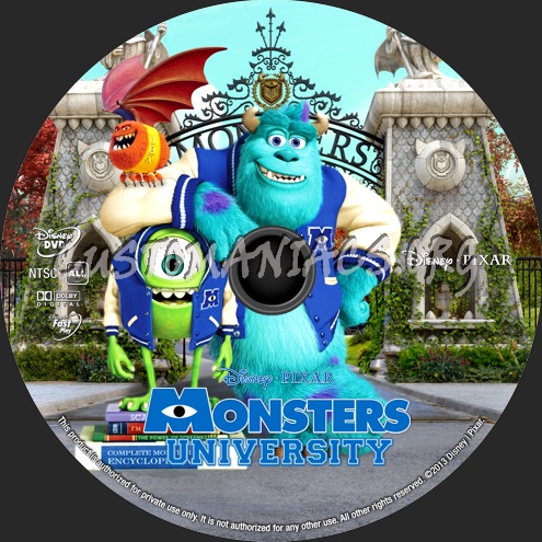 Monsters University (2013) dvd label