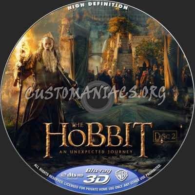 The Hobbit - An Unexpected Journey 3D (2 Disk Version) blu-ray label