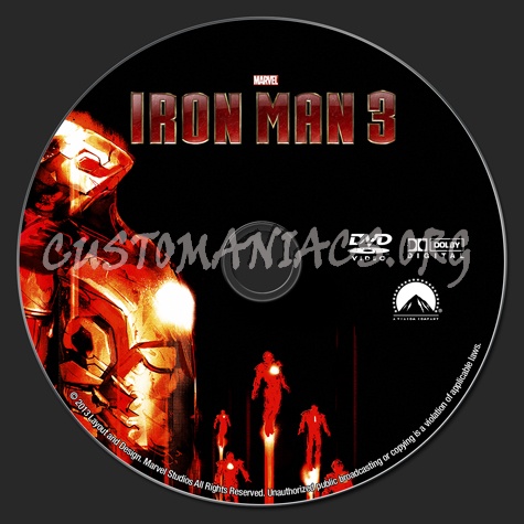 Iron Man 3 dvd label