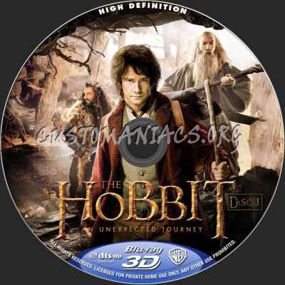 The Hobbit - An Unexpected Journey 3D (2 Disk Version) blu-ray label