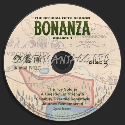 Bonanza Season 5 Volume 1 dvd label