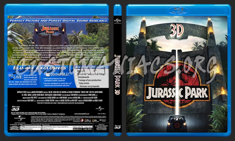 Jurassic Park 3D blu-ray cover - DVD Covers & Labels by Customaniacs ...