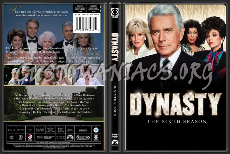 Dynasty - The Sixth Season dvd cover