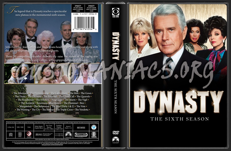 Dynasty - The Sixth Season dvd cover