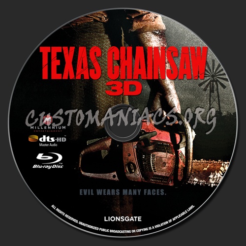 Texas Chainsaw 3D blu-ray label