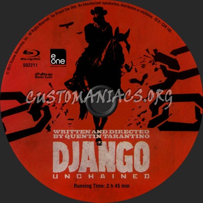 Django Unchained blu-ray label