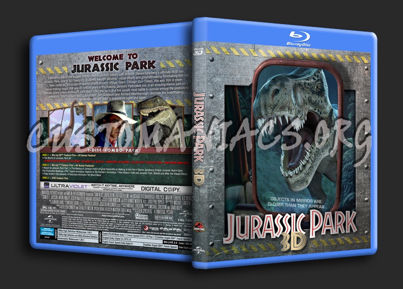 Jurassic Park 3D blu-ray cover