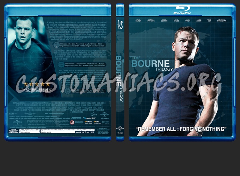 The Bourne Trilogy Blu Ray Cover Dvd Covers And Labels By Customaniacs Id 192975 Free Download