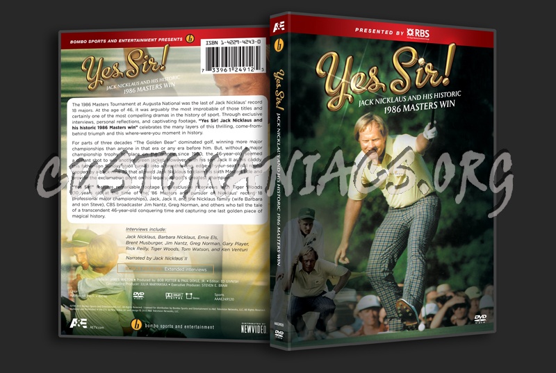 Yes Sir: Jack Nicklaus and His Historic 1986 Masters Win dvd cover