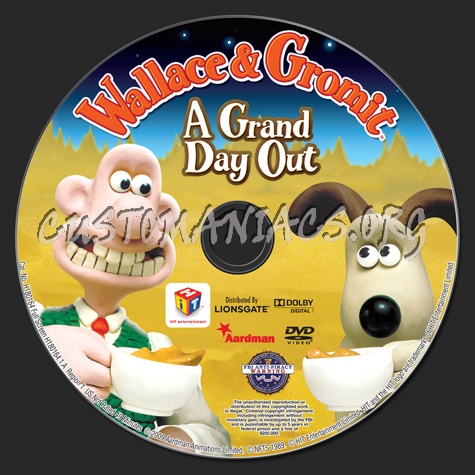 Wallace & Gromit A Grand Day Out dvd label