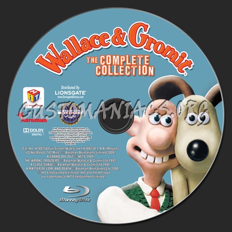 Wallace & Gromit The Complete Collection blu-ray label