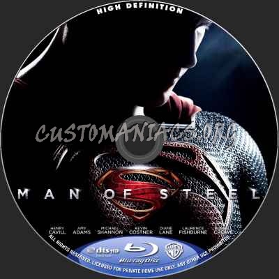 Man Of Steel blu-ray label