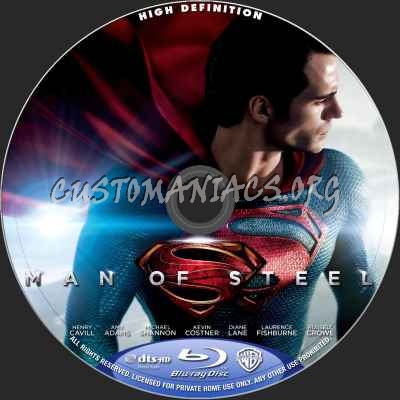 Man Of Steel blu-ray label