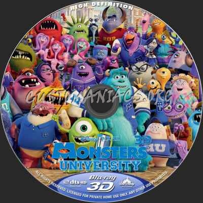 Monsters University (2D+3D) blu-ray label