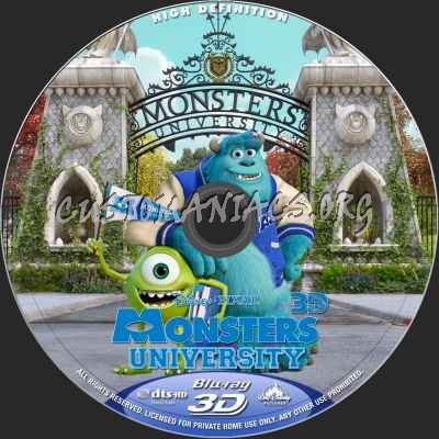 Monsters University (2D+3D) blu-ray label