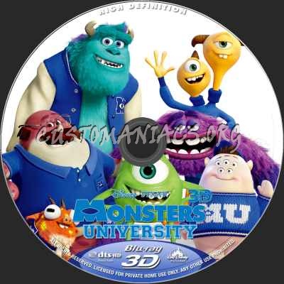 Monsters University (2D+3D) blu-ray label