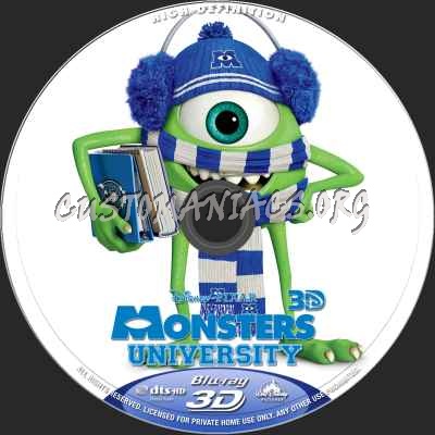 Monsters University (2D+3D) blu-ray label