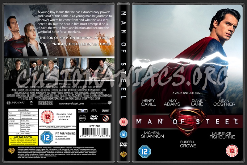 Man Of Steel dvd cover