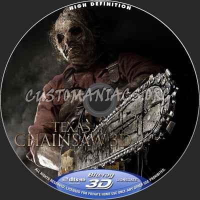 Texas Chainsaw 3D blu-ray label