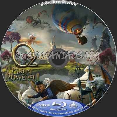 Oz The Great And Powerful blu-ray label