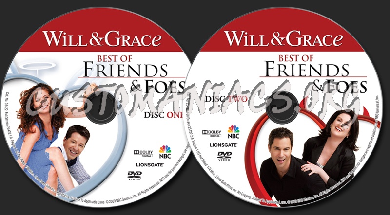 Will & Grace Best of Friends & Foes dvd label