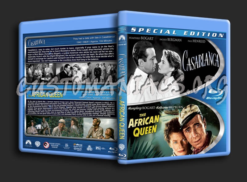 Casablanca / The African Queen Double Feature blu-ray cover