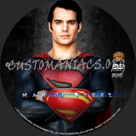 Man of Steel dvd label