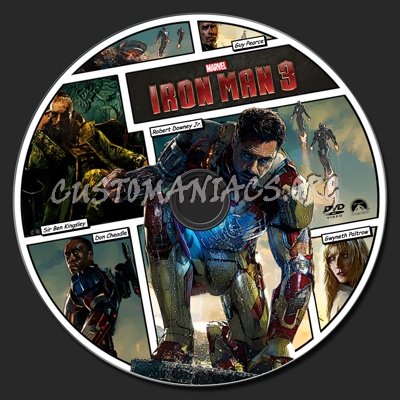 Iron Man 3 dvd label