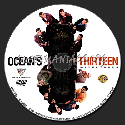 Ocean's 13 dvd label