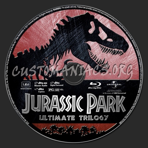 Jurassic Park Trilogy blu-ray label