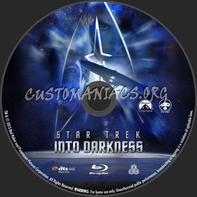 Star Trek Into Darkness blu-ray label