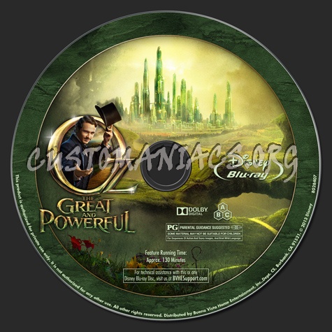 Oz The Great And Powerful blu-ray label