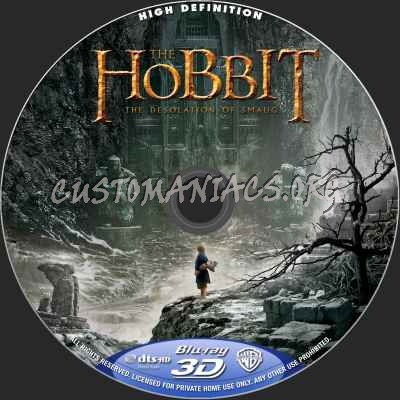 The Hobbit: The Desolation Of Smaug (2D+3D) blu-ray label