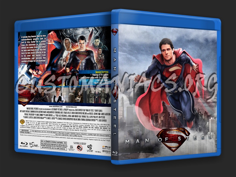 Man of Steel blu-ray cover - DVD Covers & Labels by Customaniacs, id ...