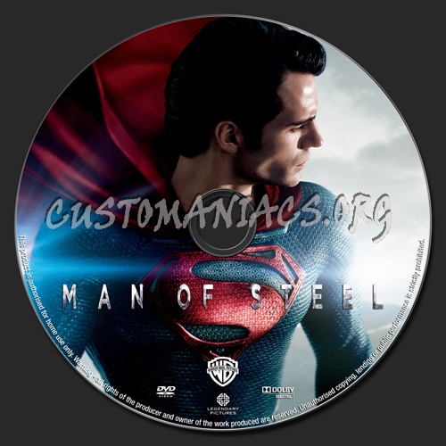 Man of Steel dvd label