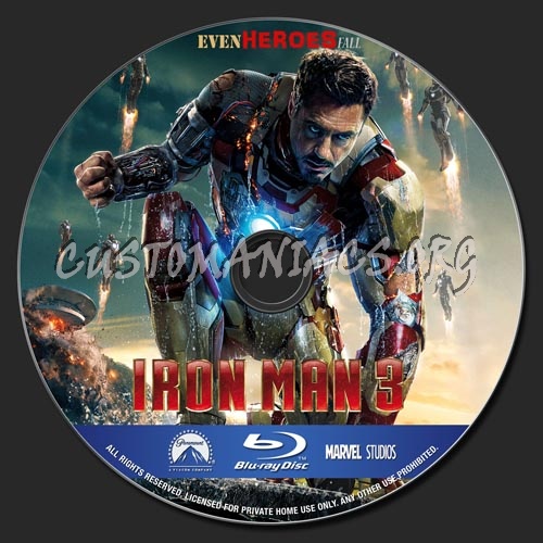 Iron Man 3 blu-ray label