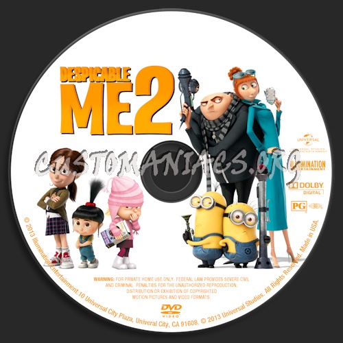 Despicable Me 2 dvd label