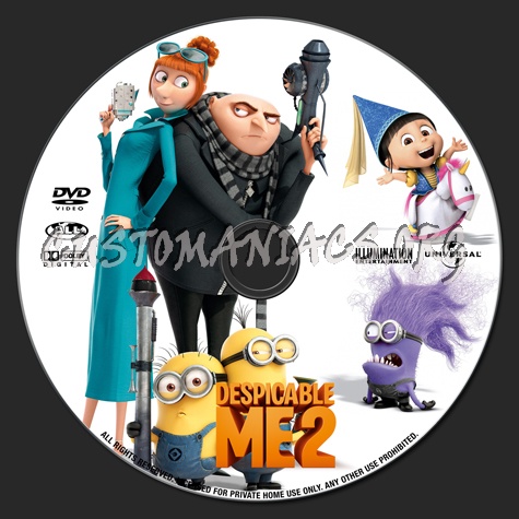 Despicable Me 2 dvd label