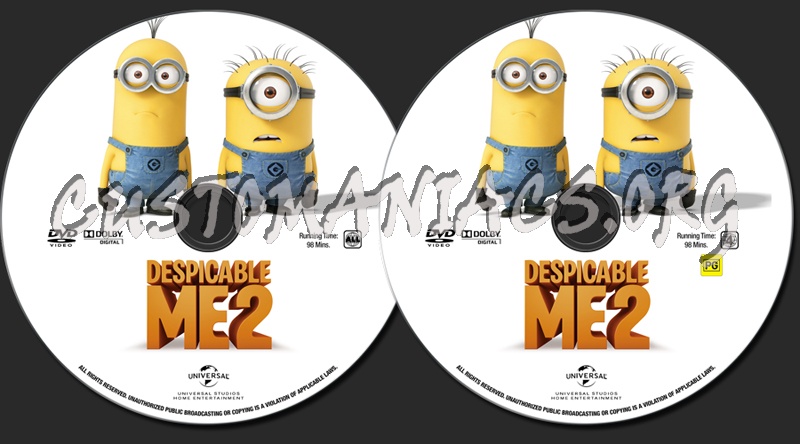 Despicable Me 2 dvd label