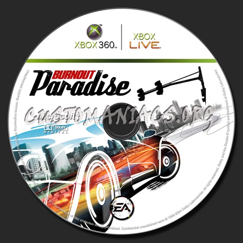 Burnout Paradise dvd label