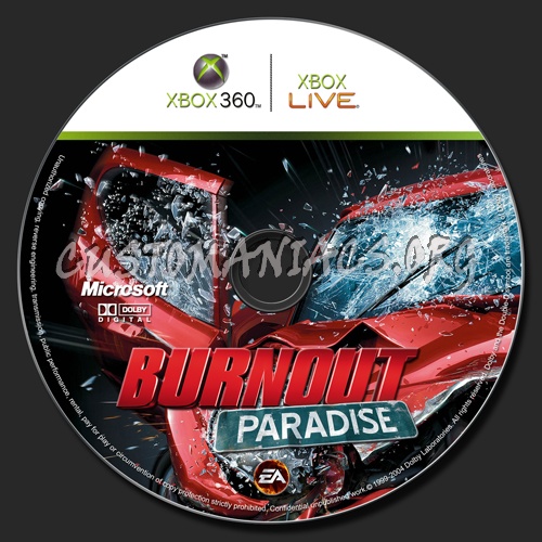 Burnout Paradise dvd label