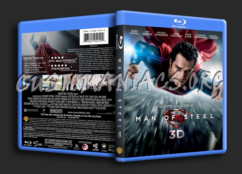 Man of Steel 3D blu-ray cover