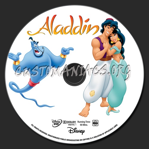 Aladdin dvd label