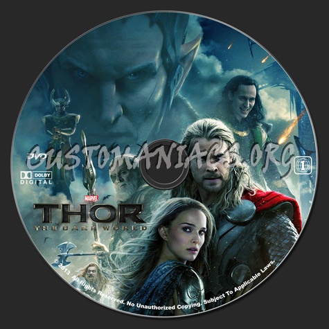 Thor The Dark World dvd label