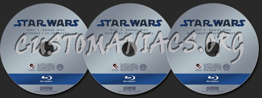 Star Wars - Complete Saga Bonus Material blu-ray label