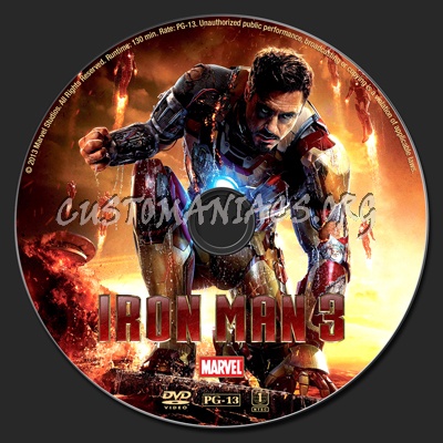 Iron Man 3 dvd label