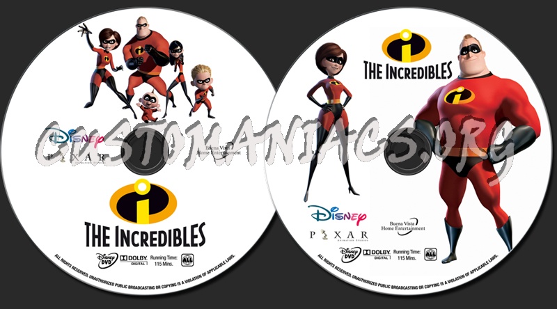 The Incredibles dvd label