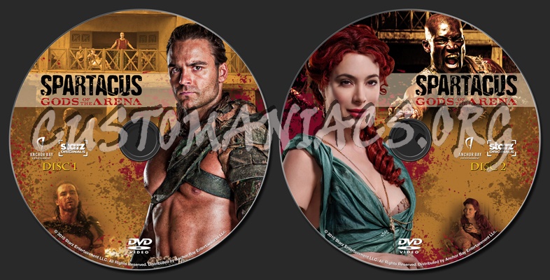 Spartacus Gods Of The Arena dvd label