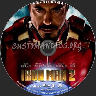 Iron Man 2 blu-ray label