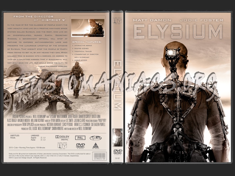 Elysium (2013) dvd cover